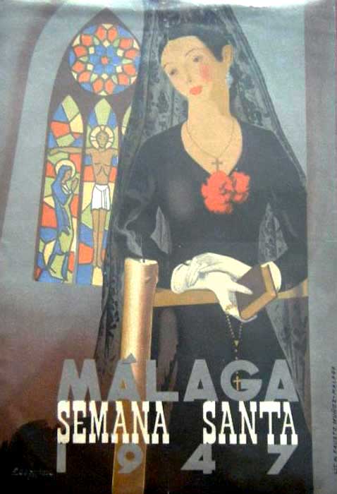 Cartel de la Semana Santa de Málaga de 1947