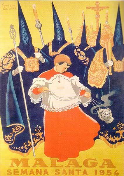 Cartel de la Semana Santa de Málaga de 1954