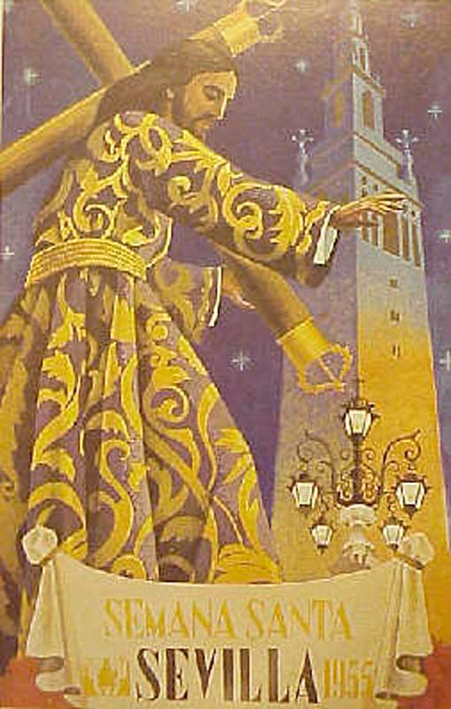 Cartel de la Semana Santa de Sevilla de 1955