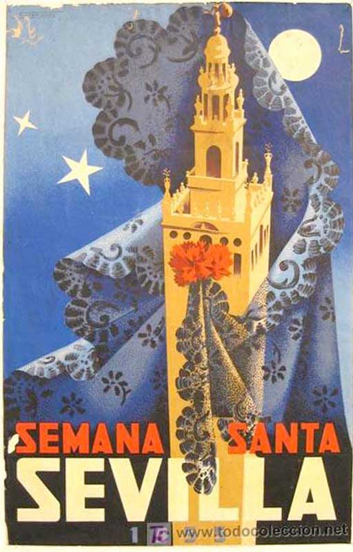 Cartel de la Semana Santa de Sevilla de 1955